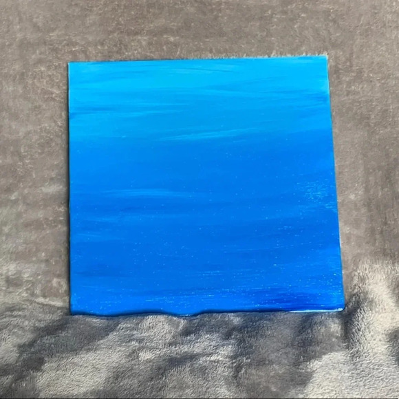 “Blues II” Original art on an 8” x 8” canvas board in various shades of blue - Picture 2 of 7